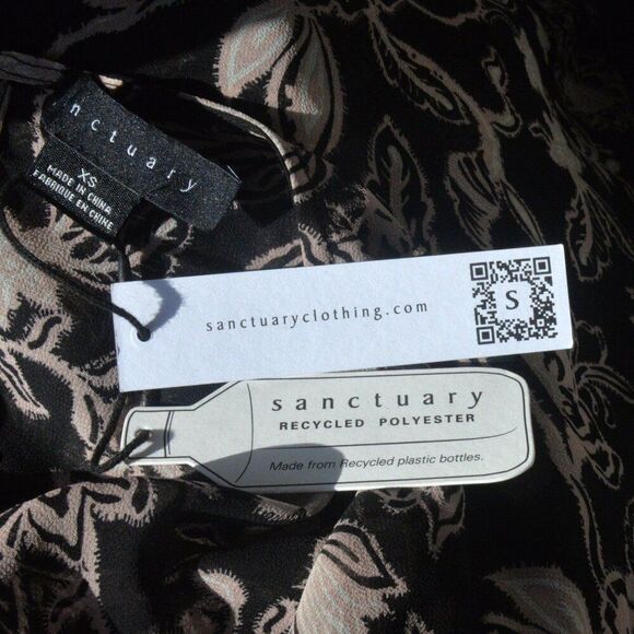 Sanctuary Ruffle Moment Chiffon Blouse 100 Percent Recycled Polyester Oversized - Picture 6 of 6